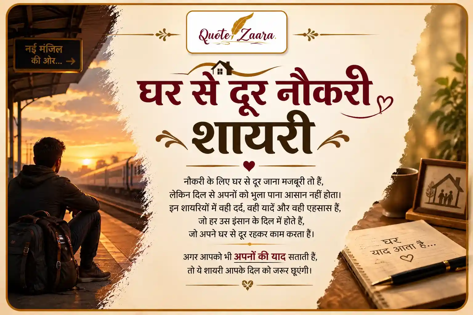 घर से दूर नौकरी शायरी