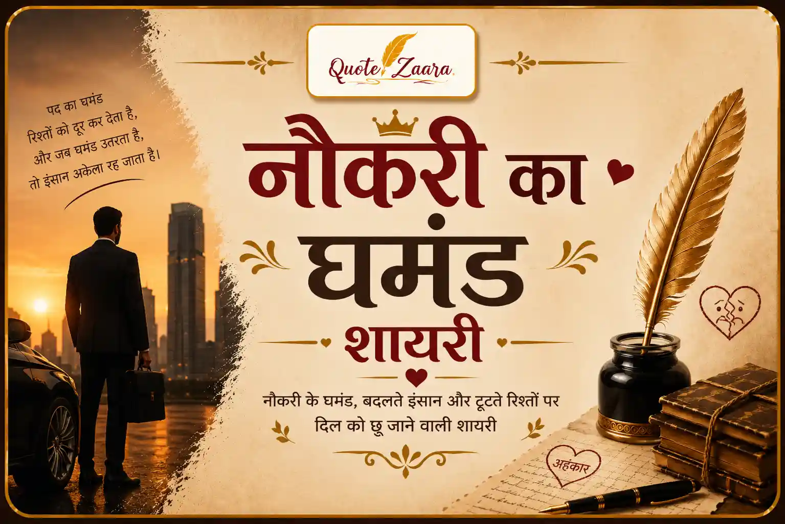 नौकरी का घमंड शायरी