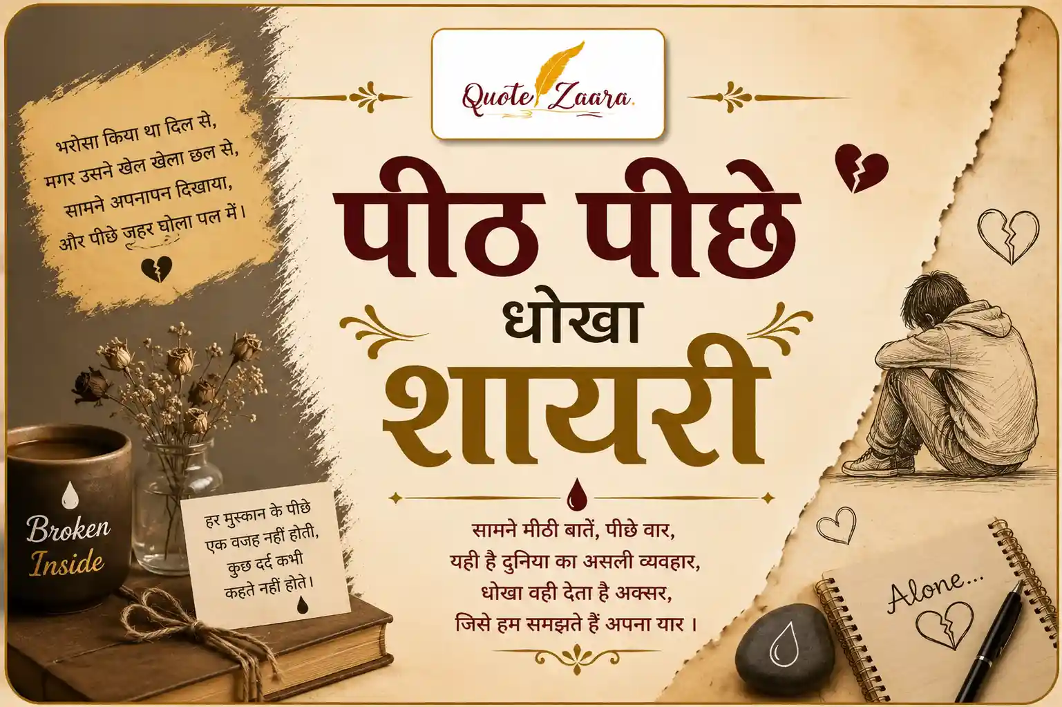 पीठ पीछे धोखा शायरी